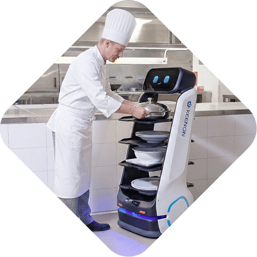KBS Robotics – Koch mit einem Serviceroboter